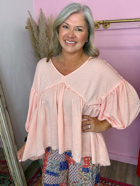 Peach Natalie Top