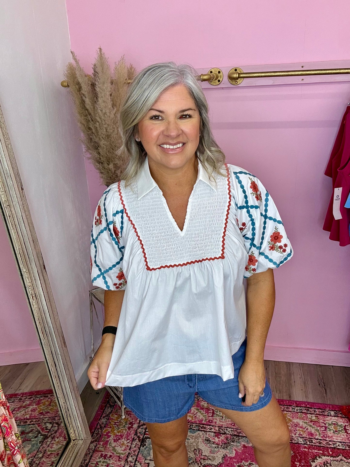 White Cotton Poplin Top