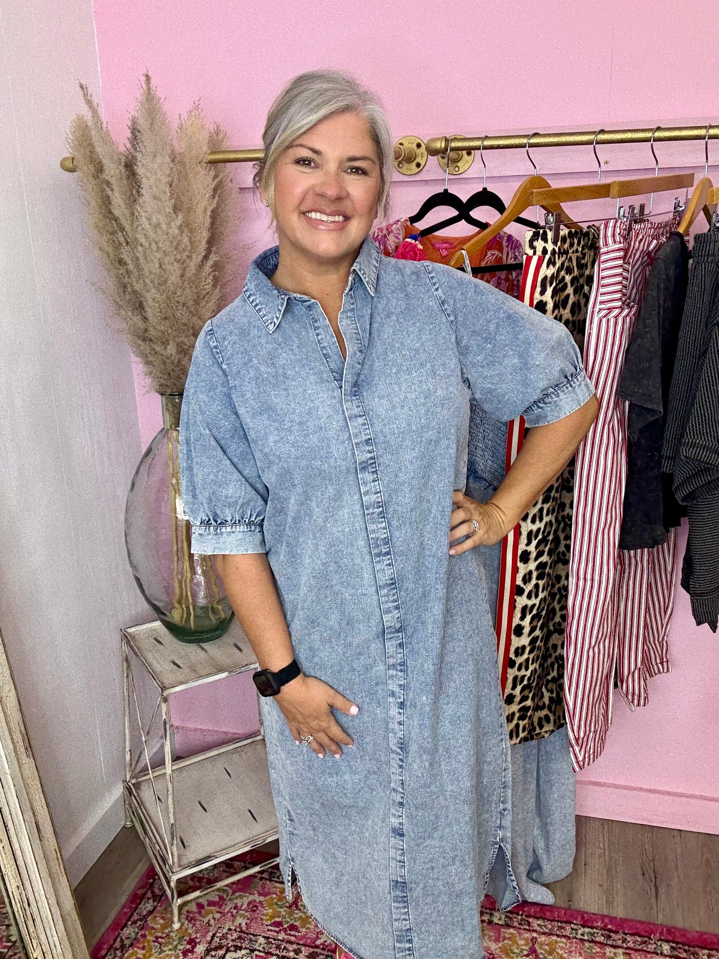 Chambray Midi Dress