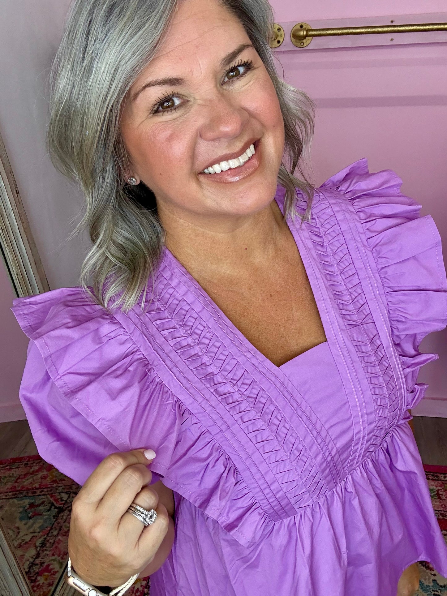 Violet Pintuck Babydoll Top