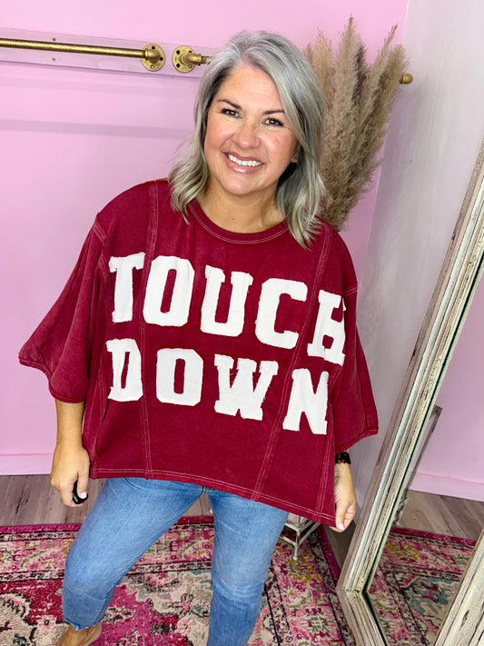 Crimson Red Touchdown Top