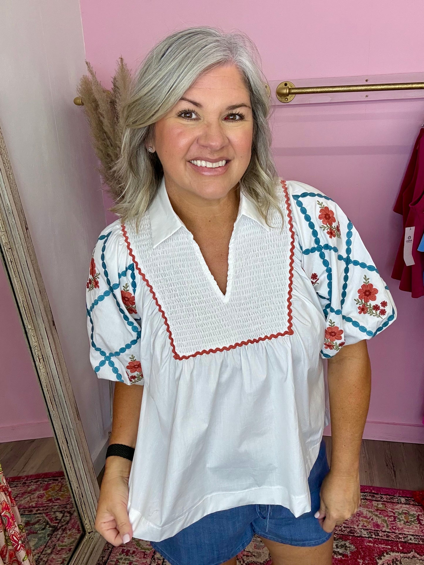 White Cotton Poplin Top