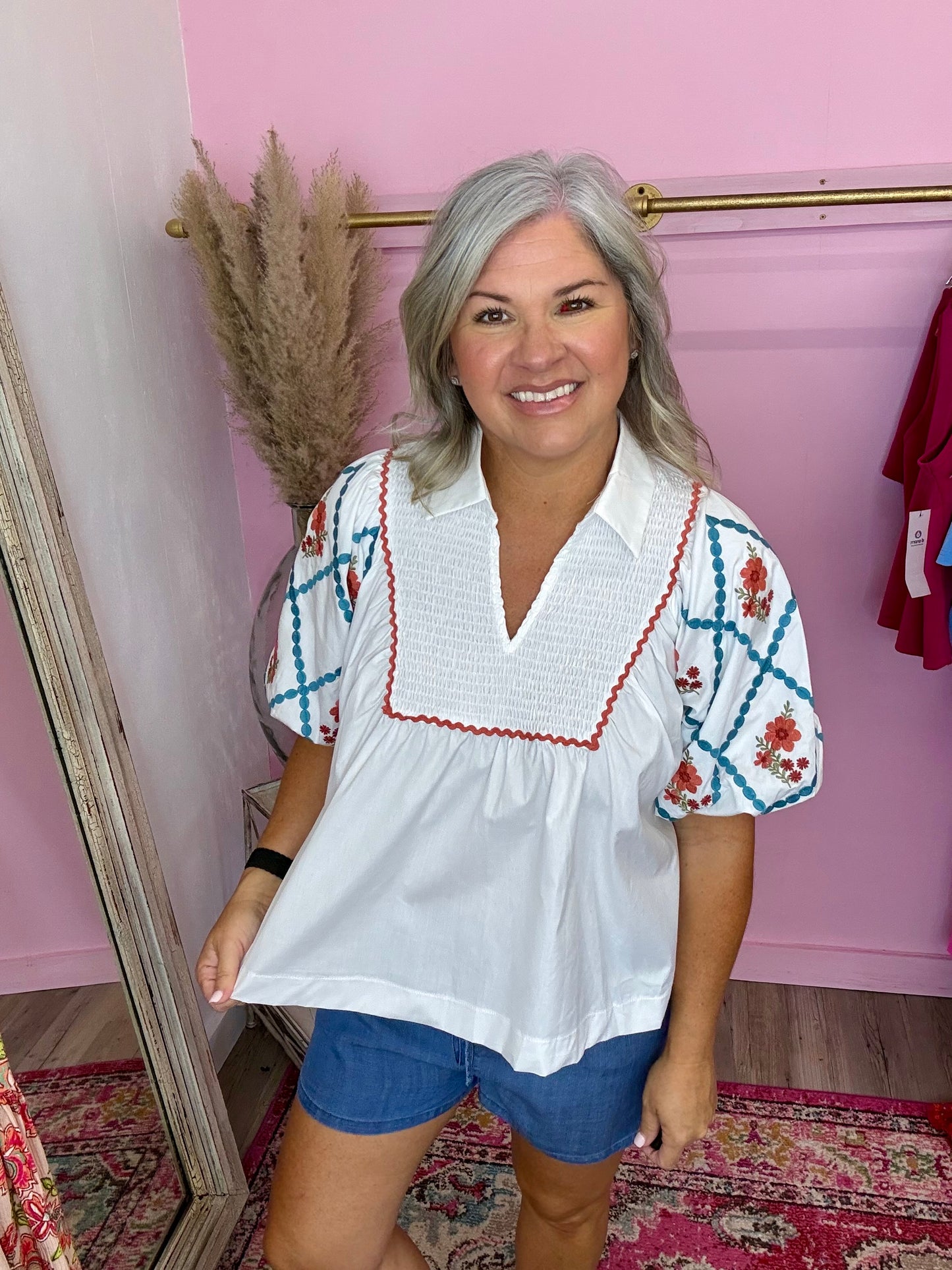 White Cotton Poplin Top