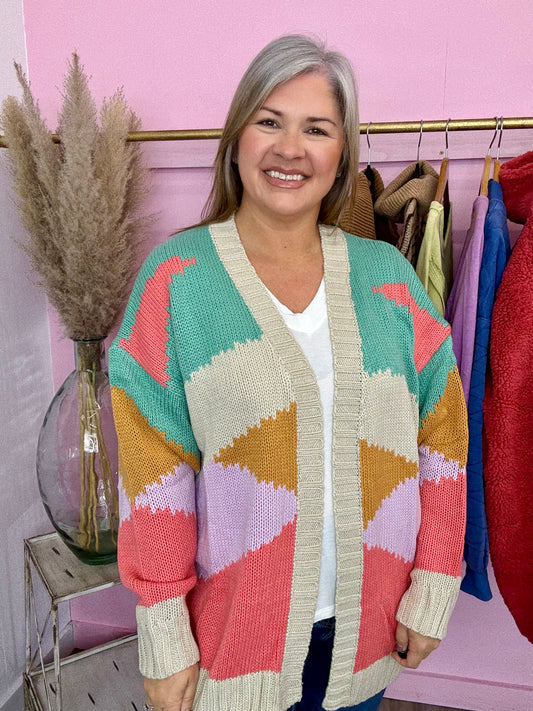 Mint Coral Cardigan