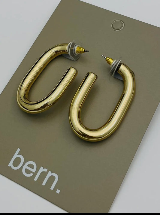 Golden Thick Long Hoop