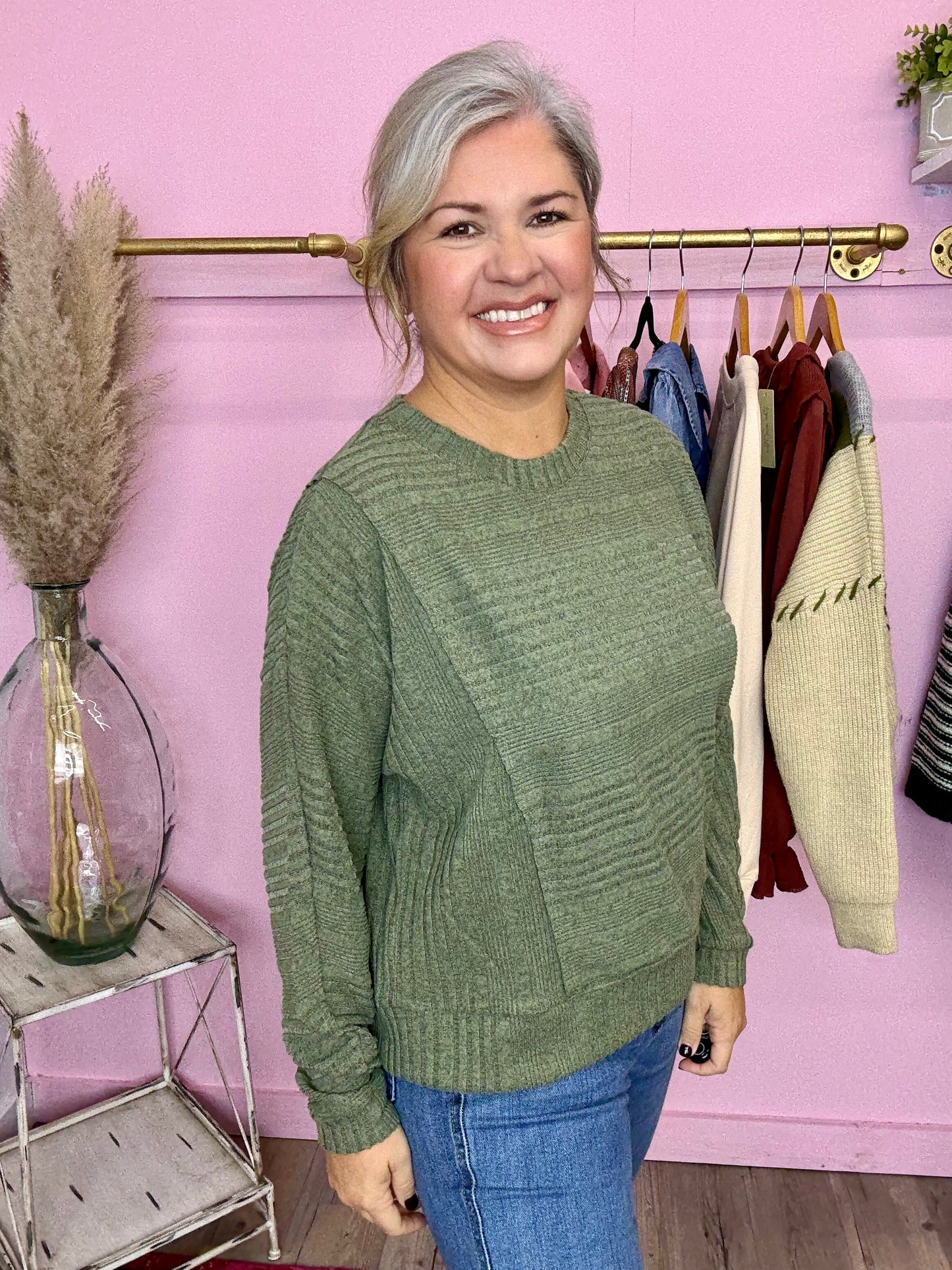 Olive Asymmetrical Top