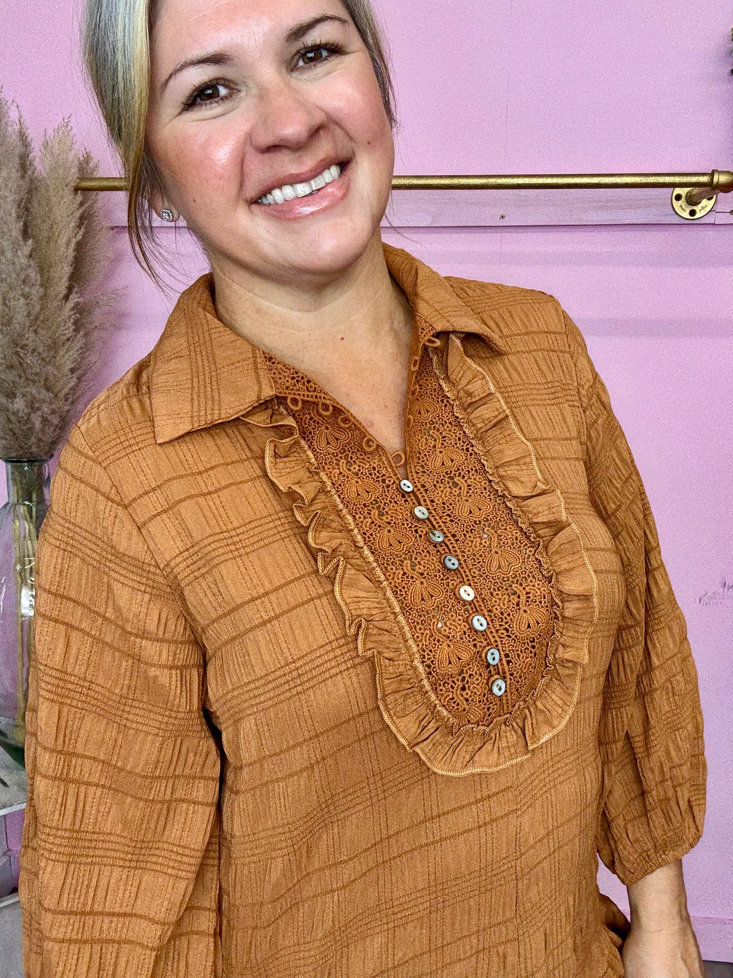 Caramel Textured Dress