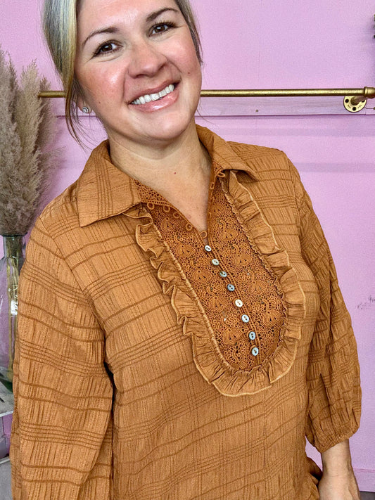 Caramel Textured Dress