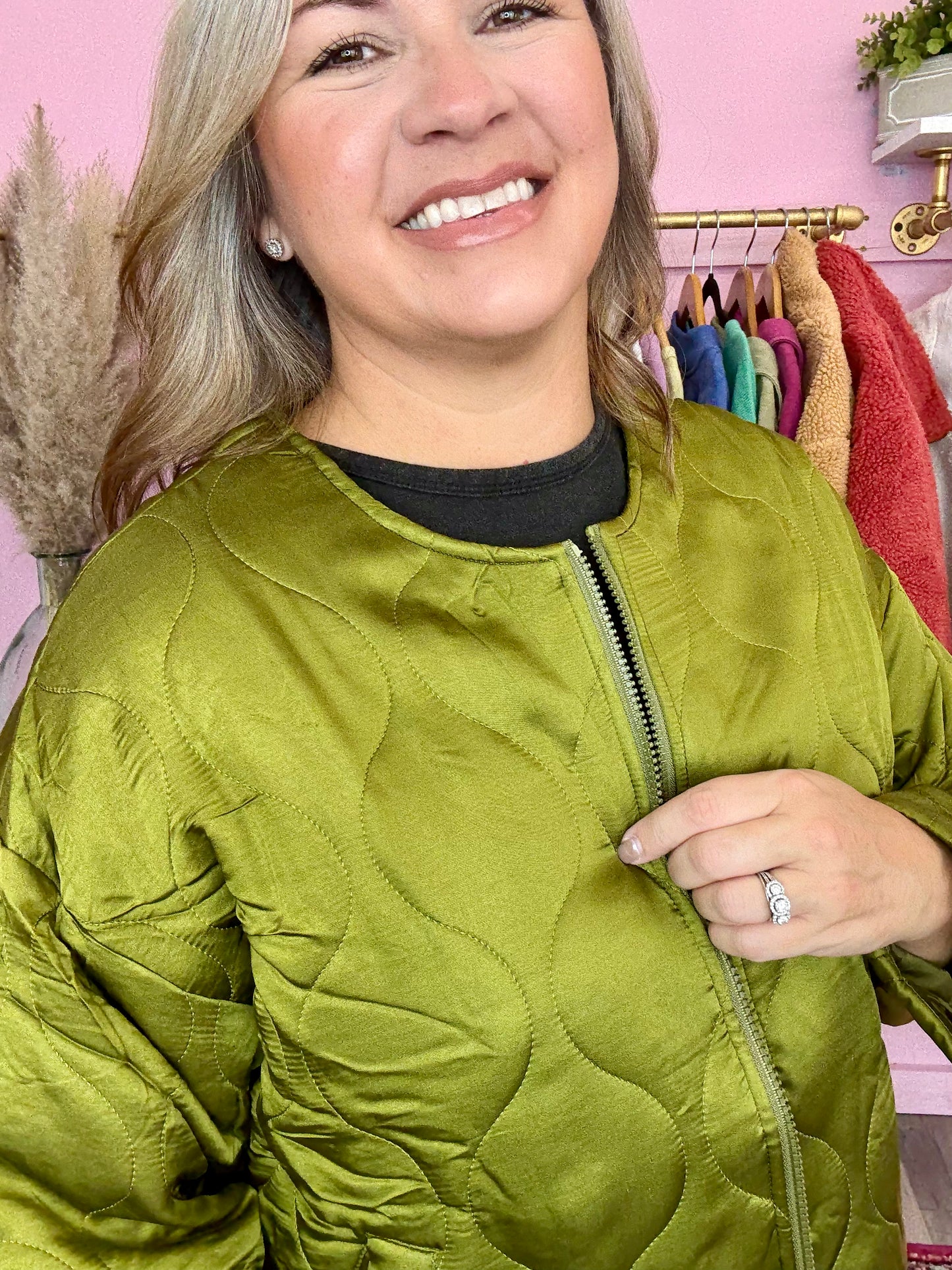 Avocado Quilted Jacket