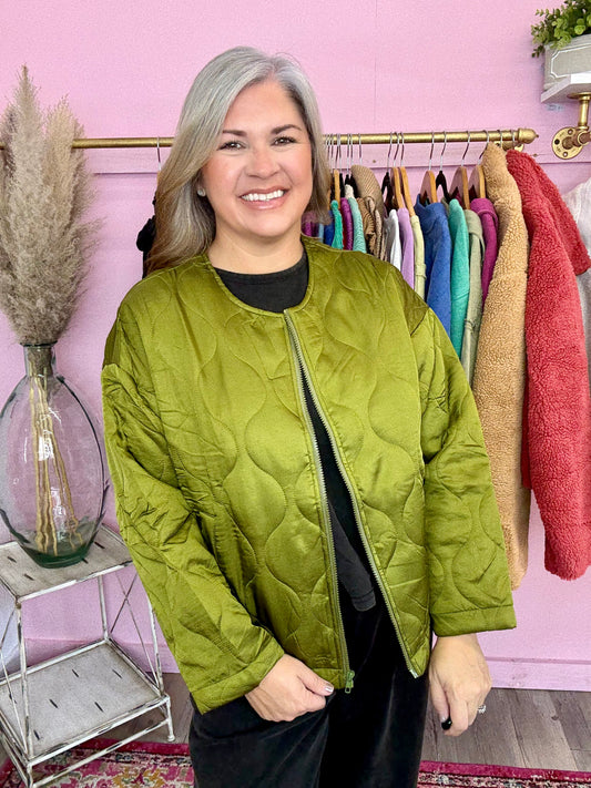 Avocado Quilted Jacket