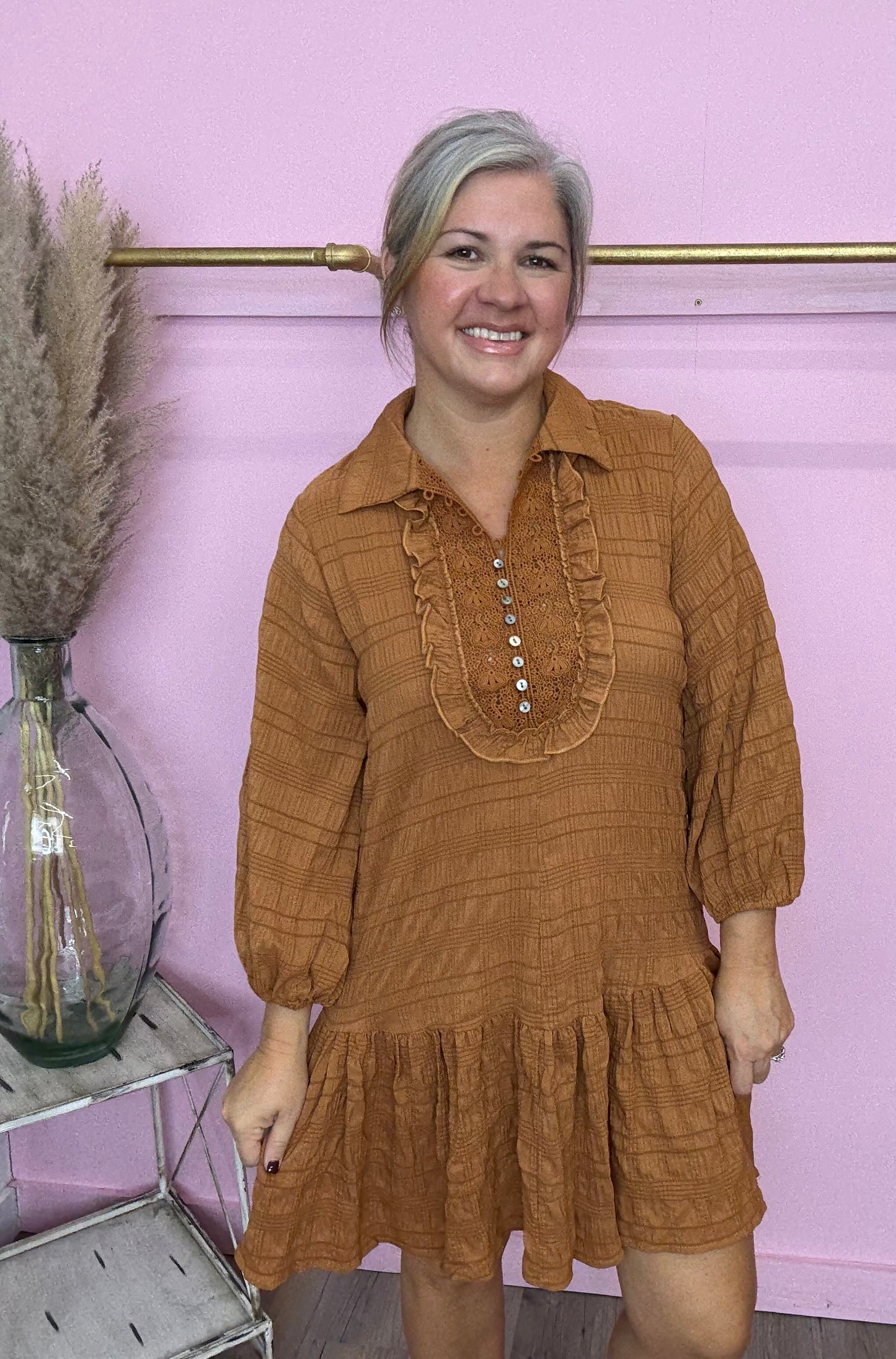 Caramel Textured Dress