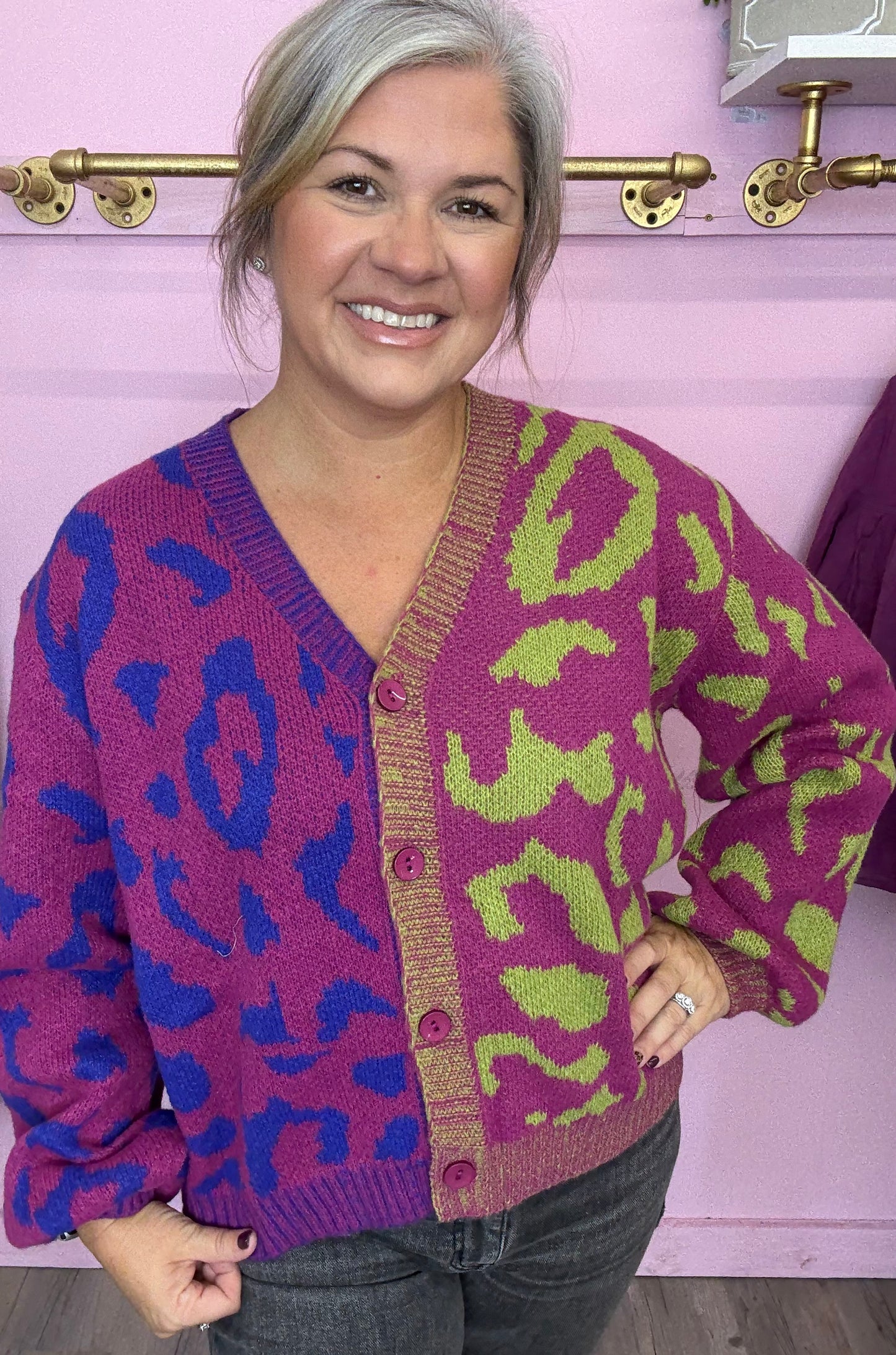 Leopard Button Cardigan
