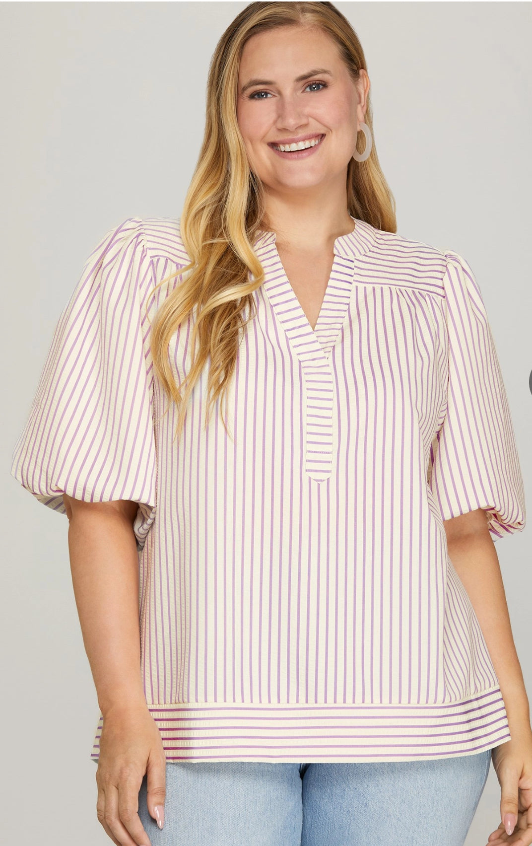 Lilac Stripe Top