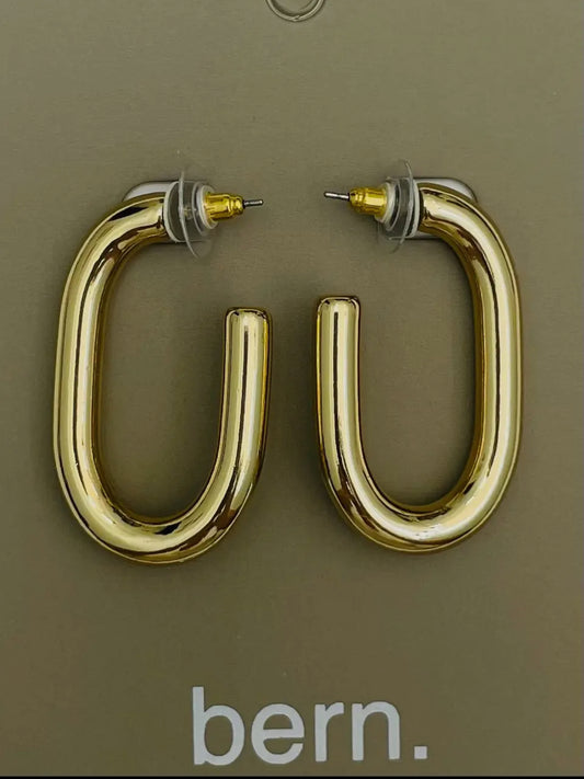 Golden Thick Long Hoop