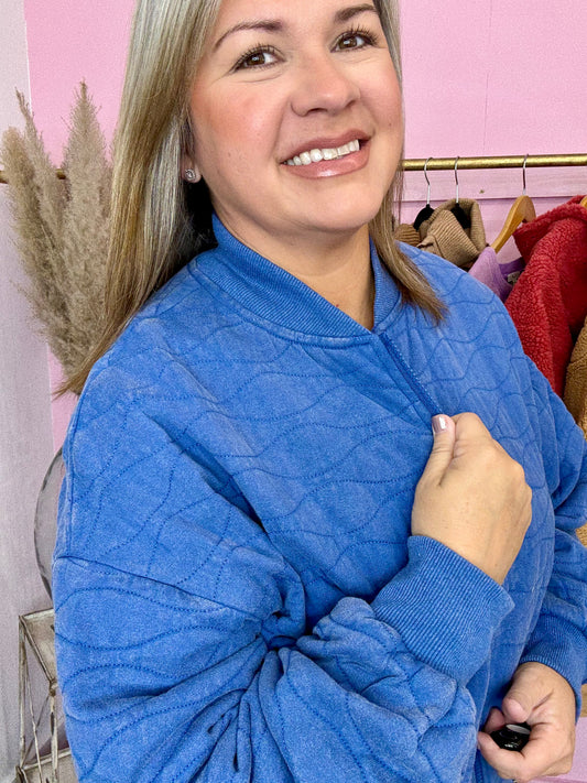 Washed Denim Bomber Jacket