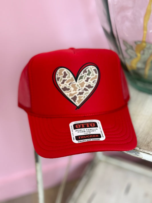 Duck Camo Heart Truck Hat