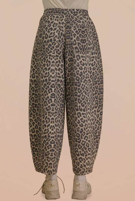Leopard Barrel Pants