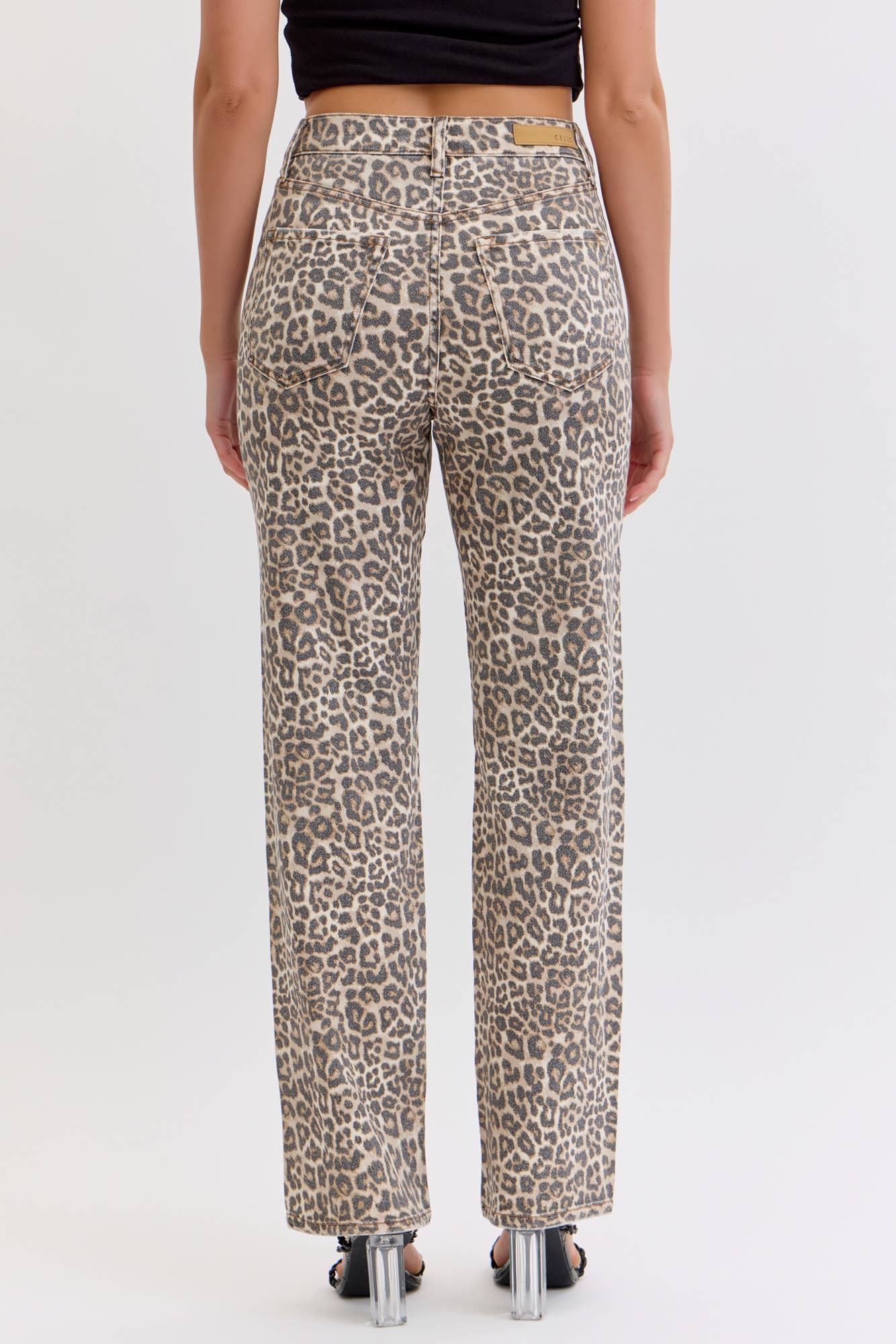 Cello Leopard Super High Rise Dad Jeans