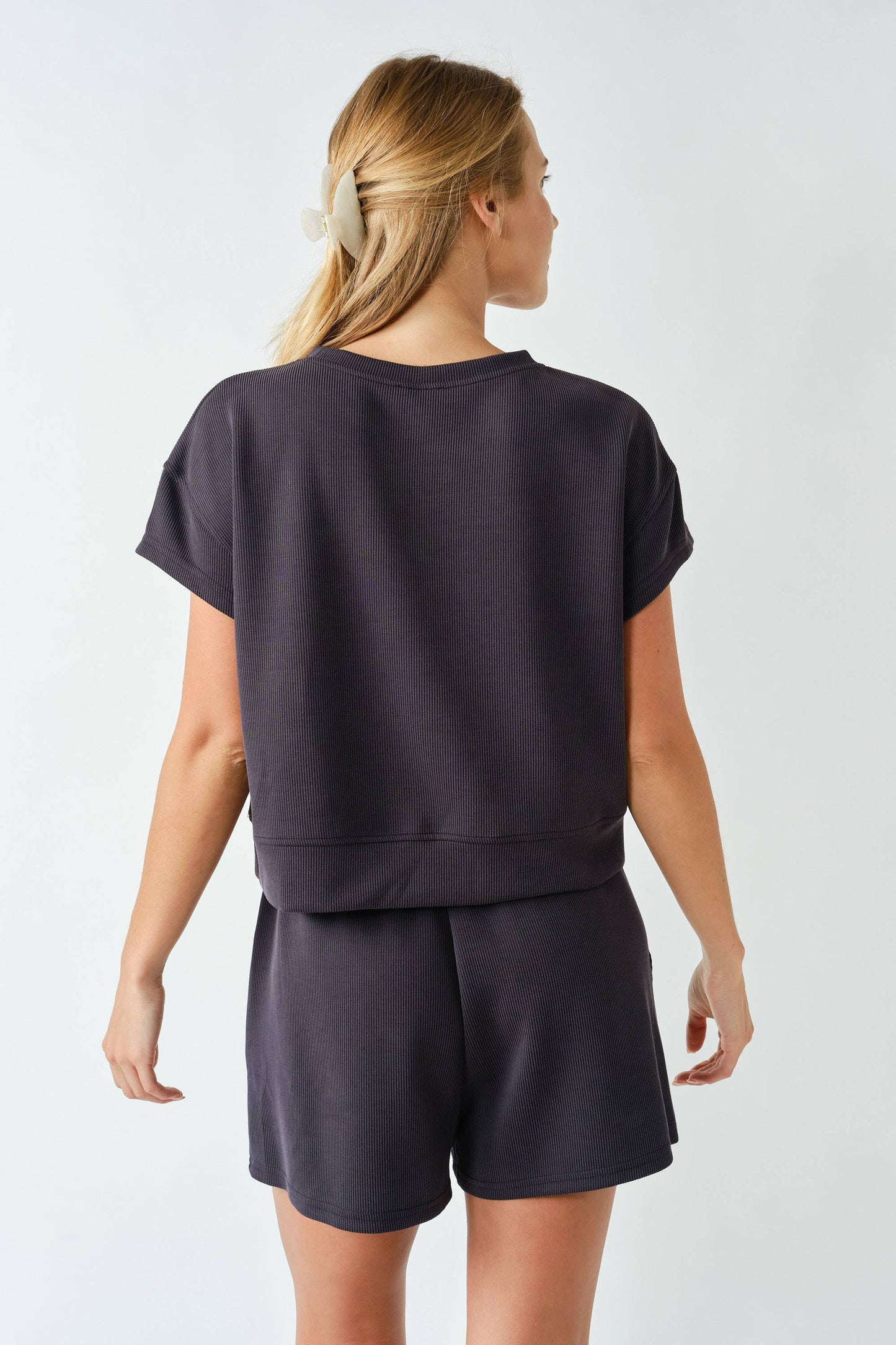 Luxe Sand Wash Rib Classic Tee Set